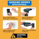 Tanzfrosch 2 Pack Garage Hooks Heavy Duty 10 INCH Two-Tier Steel Shed Wall Mount Workshop Garage Storage Organizer Hooks for Hanging Garden Tool, Hose, Ladder, Chairs, Bikes with Anti-Slip Coating