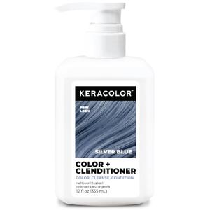 Keracolor Color + Clenditioner 3-in-1 Color-Depositing Conditioner, Gently Cleanses & Conditions, Semi-Permanent Hair Color, 23 Shades, 12 Fl Oz (Silver Blue)