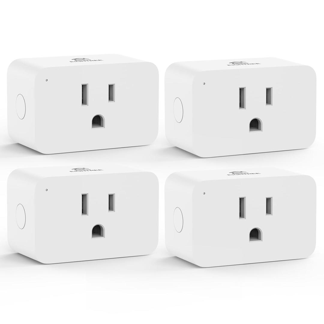 EIGHTREE Zigbee Smart Plug 15A, Energy Monitoring,   Required, ETL Certified, Smart Plugs That Compatible with Alexa & Home Assistant & SmartThings, 4 Packs