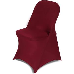 HAINARverS Stretch Spandex Folding Chair Covers 30PCS Universal Fitted Chair Cover Protector for Wedding,Party, Banquet, Holidays, Celebration, Decoration(Burgundy, 30 PCS)