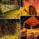 iBaycon 4ft 6ft Solar Net Mesh Lights, Solar Powered Christmas Net Light Outdoor Waterproof, 8 Modes Bush Netting Lights for Xmas Trees, Party, Garden, Outdoor Decorations (Warm White, 1 Pack)