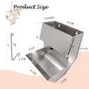 Rabbits Feeder 2 Pcs - Gravity Feeding for Cage Stainless Steel 4Lbs 6.2 Inch, Anti-Corrosion Durable with Sliding Lid for Pet Small Animal Indoor Outdoor Use, Holds Several Days' Food