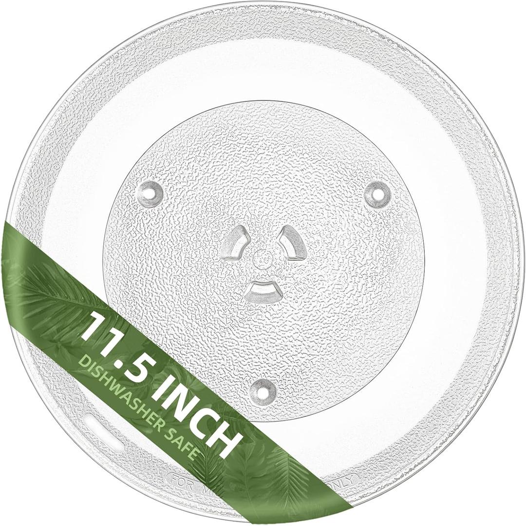 11.5" Microwave Turntable Compatible with Samsung DE63-00624A DE74-20102D, 11 1/2 inch Replacement Microwave Glass Plate for GE WB49X10097 WB49X10224 (11.5" Big Coupler Hole)
