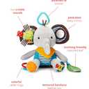 Skip Hop Bandana Buddies Baby Activity and Teething Toy with Multi-Sensory Rattle and Textures, Elephant