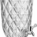 0.8 Galllon Glass Drink Dispenser for Parties with Spigot Glass Iced Beverage Dispenser with Lid Wide Mouth Beverage Server for Party Bar Wedding Decoration (diamond)