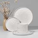 HaWare Dinnerware Sets, 6-Piece Plates and Bowls Set, Stoneware Dish Set for 2, Ceramic Dinnerware for Home Restaurant, Chip and Scratch Resistant, Microwave and Dishwasher Safe, Speckled White