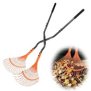 Leaf Grabber Rake with Long Handle,Metal Leaves Rakes,Lightweight Leaf and Grass Picker Upper,Leaf Collector for Lawn & Yard Shrub Cleanup.