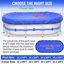 15 x 30 FT Oval Winter Pool Cover 500D Extra Thick Above Ground Pool Cover Above Ground Pool Protection with Winch and Cable Royal Blue