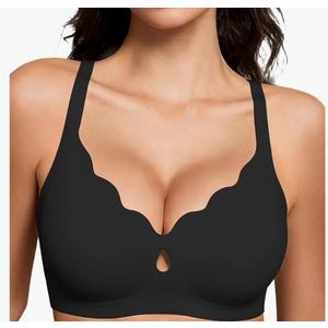 Gailife Bras for Women No Underwire Jelly Bras Wave Wireless Bras Seamless Full Coverage Bralettes Everyday Bras(L)