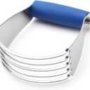 Spring Chef Medium Size Dough Blender For Baking, Dough Cutter Tool, Stainless Steel Puff Pastry Cutter Tool with Soft Grip Handle, Dishwasher Safe Pastry Blender for Easy Mixing - Sapphire