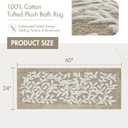 Madison Park Serene 100% Cotton Tufted Bathroom Rug - High & Low Tufting Floral Leaf Design, Quality Luxurious Plush Medium Pile Bath Mat Absorbent, Quick Dry, Shower Room Dcor, 24x60 Taupe