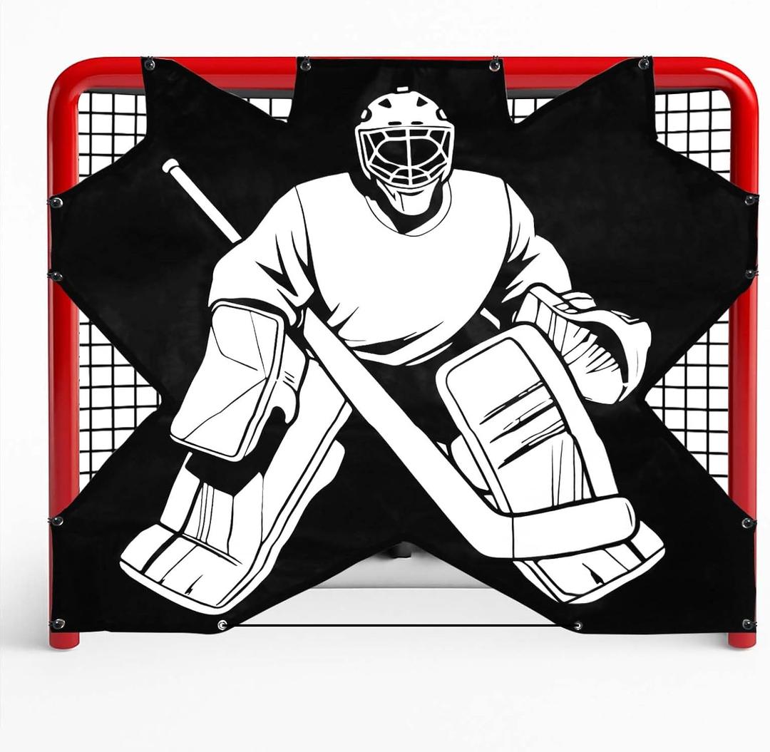 Doublehorse Ice Hockey Training Target: Durable Quick Install PVC Goalie for Shotting Accuracy Skill Development Suit Indoor Outdoor All Weather - for Youth Adults with 7 Hole - 1 Piece