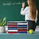 2 Pcs Confetti Classroom Paper Storage Organizer 19x12 Construction Paper Storage Desktop Mailbox File Sorter Sturdy Cardboard Literature Organizer for Home Office School