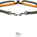 Pet Dreamland Exquisite Double Dog Leash Coupler with Tangle-Free Swivel. Premium & Versatile Attachment for Walking Two Dogs. You Will Absolutely Love This Amazing Dual Dog Coupler (Khaki & Orange)
