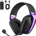 Black Emblem X1 Wireless Gaming Headset with Removable Mic for PC, PS5, PS4, Switch, 2.4GHz Gaming Headphone with Breathable Earcups, Bluetooth 5.4, 50H Battery, Lightweight Gamer Headset