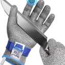 1 Pcs Level 9 Cut Resistant Gloves, Food Grade for Stainless Steel Mesh Metal Glove Touch Screen, Kitchen Cooking Gloves for Women and Men, for Butcher Meat Cutting Oyster Shucking, Size: 8/Medium