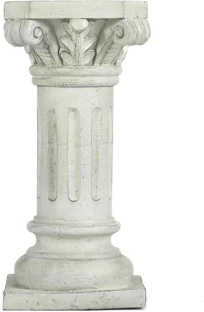 26" Tall Roman Column Pedestal Stand - Heavy Duty Magnesium Oxide Garden Pedestal for Statues, Weatherproof Outdoor Pillar for Sculptures Sturdiness Plinth Base Statue Riser