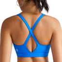 RUNNING GIRL Sports Bra for Women High Support, Molded Cup High Impact Sports Bras with Sewn in Pads Strappy Running Bra (Blue, XXL)