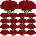 400 Pcs Fake Roses - Red Roses Artificial Flowers Bulk with Long Stems Velvet Real Look Faux Flower for DIY Bridal Bouquet Wedding Home Table Centerpieces Floral Arrangements Decor