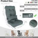 5" Rocking Chair Cushions with Pillow, Water Fade-Resistant, 17"x17"x5"+22"x17"x5"