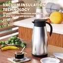 50 Oz Insulated Coffee Carafe, Stainless Steel and Double Walled Vacuum Thermal Coffee Carafe Pot for Keeping Hot, Coffee & Tea For 12 Hours Heat Retention, Silver