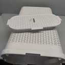 Mind Reader 40L Slim Laundry Hamper, Clothes Basket, Lid, Wicker Design, Plastic, 18"L x 10.4"W x 23.5"H, Ivory