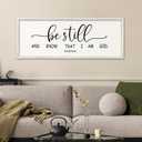Comurdyo Be Still and Know That I am God Sign Wall Decor, White, 40"x15"