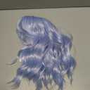 LANICE Light blue Short Bob Wigs with Bangs for Women Loose Wavy Hair Shoulder Length Wigs Synthetic Colorful Wigs for Cosplay Daily PartyUse(Light blue12inch)