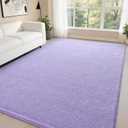 DweIke 4x6 Lavender Purple Rugs for Bedroom Living Room, Soft Fluffy Washable Low Pile Solid Color Rug, Non-Slip Throw Carpets for Kids Boys Girls Dorms Nursery Classroom Home Decor