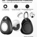 3 x 2 Pack IPX8 Waterproof Airtag Keychain with Airtag Holder Case,Full Body Shockproof,Anti-Scratch Cover Air tag for Cat,Dog,Keys,Luggage,Wallet(Black+Pink)