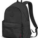 mixi Outdoor Lightweight Backpack Casual Carry On Laptop Backpack Travel Bookbag for Women Men, Water Resistant Durable Small Hiking Bag for Camping Weekender Sports College Work, 15 Inch, Black