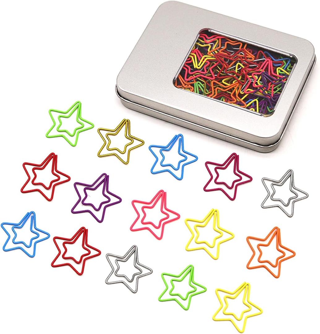 50 Pcs Star-Shaped Paper Clips  Gifts for Star Lovers