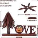 Wooden Trivets for Hot Dishes, 4 Piece Set Foldable Kitchen Wooden Trivet Interchangeable Love Sign, for Hot Dishes, Pot, Bowl, Teapot, Hot Pot Holder, for Home Table Valentines Day Mom Decor.