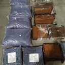 Wisteria Lane Outdoor Patio Furniture Set, 7 Piece Outdoor Dining Sectional Sofa with Dining Table and Chair, All Weather Wicker Conversation Set with Ottoman,Blue (High Back)