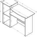 Furinno Econ 33-inch Wide Desk with 2-Tier Open Shelf, Light Cherry/Black, 33 in. x 15.6 in.