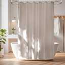 Seenus Waterproof Fabric Shower Curtain Liner Khaki with 3 Extra-Large Magnets, 72 x 72 inch Washable Brown Cloth Shower Liner Hotel Quality, Earth Tone Lightweight Shower Curtains for Bathroom