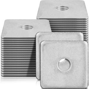Yaocom 70pcs Galvanized Square Washers Plate 5/8" ID, 3X 3 Od 1/8" Thickness Heavy Duty Steel Gasket Flat Washers Nut Anti-loosening Plate Fastener for Construction and Industrial Equipment