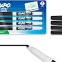 EXPO Low Odor Dry Erase Markers Fine Tip Black 4 Count