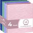 POPRUN 3 Ring Binder 1.5 Inch, PVC-Free, Holds 325 Sheets of 8.5 x 11 Paper, Extra Durable Organizer with 2 Pockets for School & Office, Heavy-Duty, 4 Pack, Multicolor