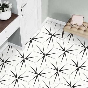 MORCART Upgraded 20PCS Peel and Stick Floor Tile, Hexagon Waterproof Vinyl Flooring Covers 12.6 Sq Ft, DIY Removable Flooring for Bathroom, Kitchen, Bedroom, Stairs, Entryway (11.8" x 10.2", Royal White)