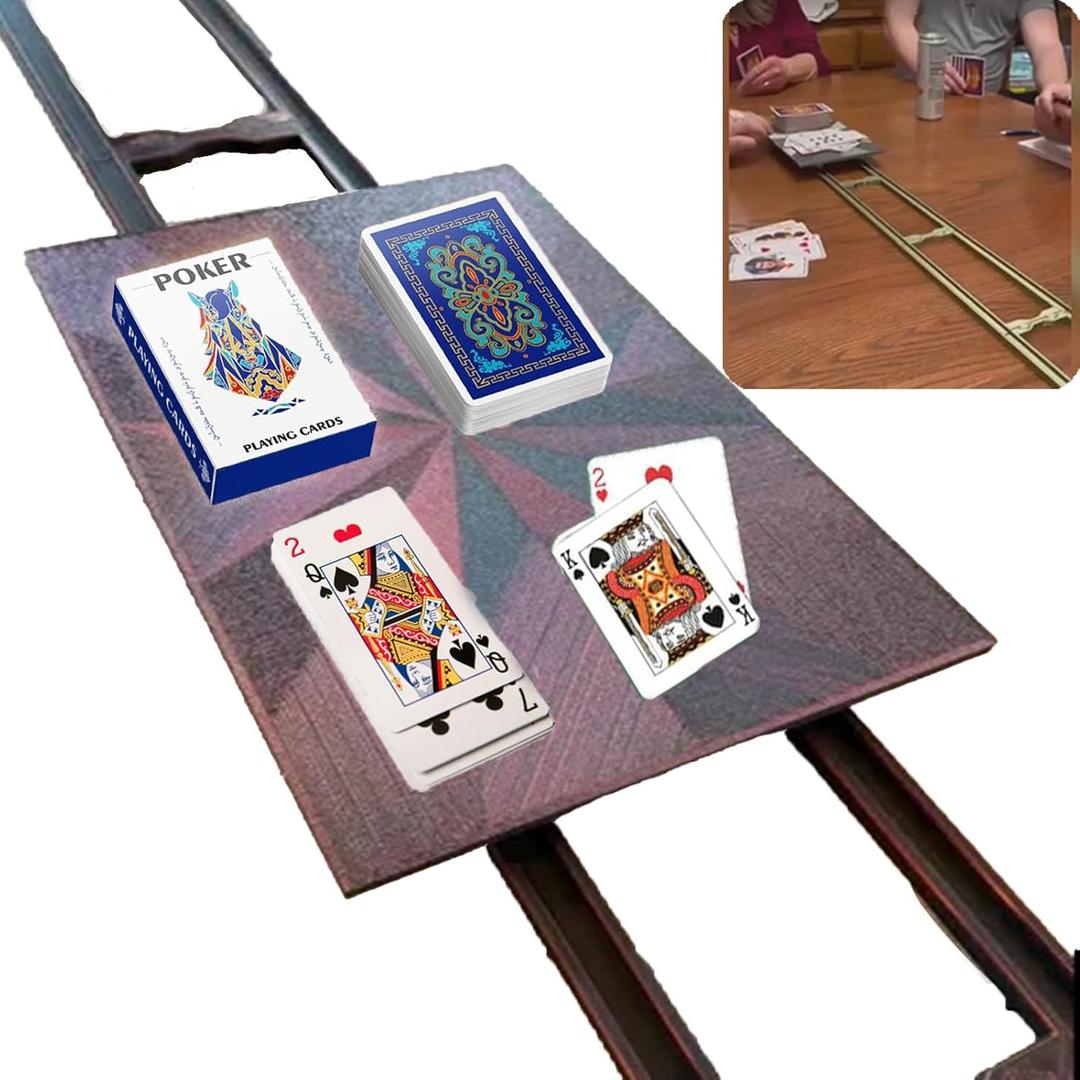 Game Glider for Cards Canasta Playing Card Tray Perfect for Card Game Playing Card Holder Night Fun Ideal Card Trays Slider for Playing Cards Easy to Assemble Enjoy Gaming, Red