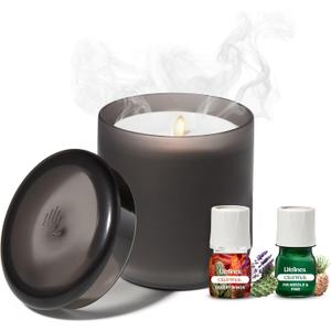 Lifelines Flameless Candle Aromatherapy Essential Oil Diffuser with 2 ClickWick Essential Oil Blends - Cordless & Waterless Diffuser for Home - Scented Electric Candles Blow Out Flame  Charcoal