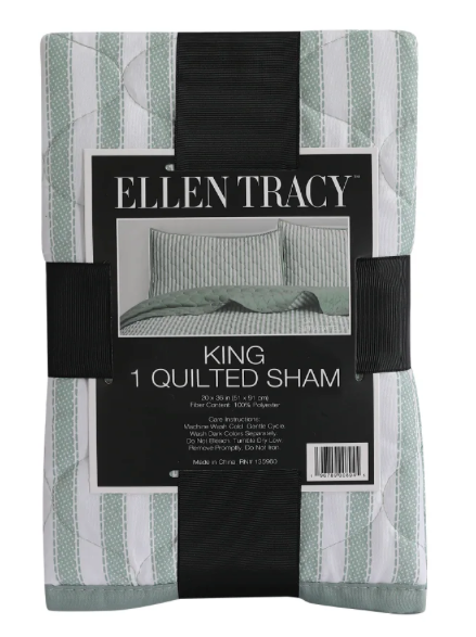 Ellen Tracy King 1 Quilted Sham 20x36 100%Polyester