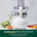 Cuisinart 9-Cup Continuous Feed Food Processor with Fine and Medium Reversible Shredding and Slicing Disc, Universal Blade, Continuous-Feed Attachment, and In-Bowl Storage (White)