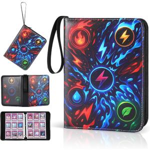 Trading Card Binder, 9-Pocket, Holds 1080 Cards, 120 Pages Side-Loading Card Album, PU Leather, Acid-Free Archival Sleeves, Durable Organizer for MTG, TCG & Sports Cards, Gift for Kids, Boys and Girls