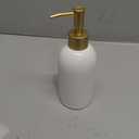 Natheeph 14OZ Ceramic Soap Dispenser Ceramic Soap Pump Dispenser Can Fill Liquid for Bathroom/Kitchen (White)