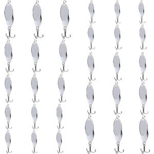 30pcs Fishing Lures Fishing Spoons, Trout Lures Bass Lures Hard Metal Spinner Baits for Salmon Bass Trout