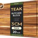 Bellsal Extra Large Teak Wood Cutting Board 20inch for Kitchen Charcuterie Board Heavy Duty Non Slip Feet Over Sink Butcher Block Chopping Board Nice Solid Thick Wooden Juice Groove XXl large Hardwood
