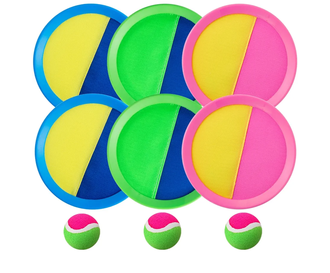 Beach Games - Kids Toys - Outdoor Games for Kids, Toss and Catch Ball Set with 6 Paddles 3 Balls, Toys for 3 4 5 6 7 8+ Year Old Boys Girls Christmas Birthday Gifts