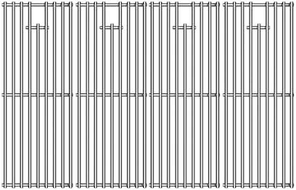 KIKIBRO Stainless Steel Cooking Grill Grates Replacement for 16517 Bull BBQ Angus, Brahma, Lonstar Select, Outlaw Steer Premium, Lonestar Select, 7 Burner Premium, 19.25" x 30", 4 pack